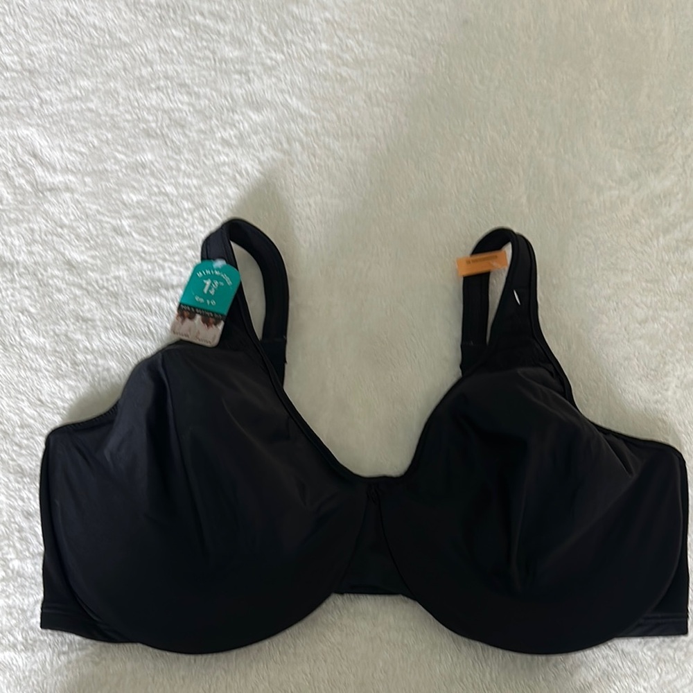 Bali Black Full Coverage Minimizer Bra with Adjustable Straps